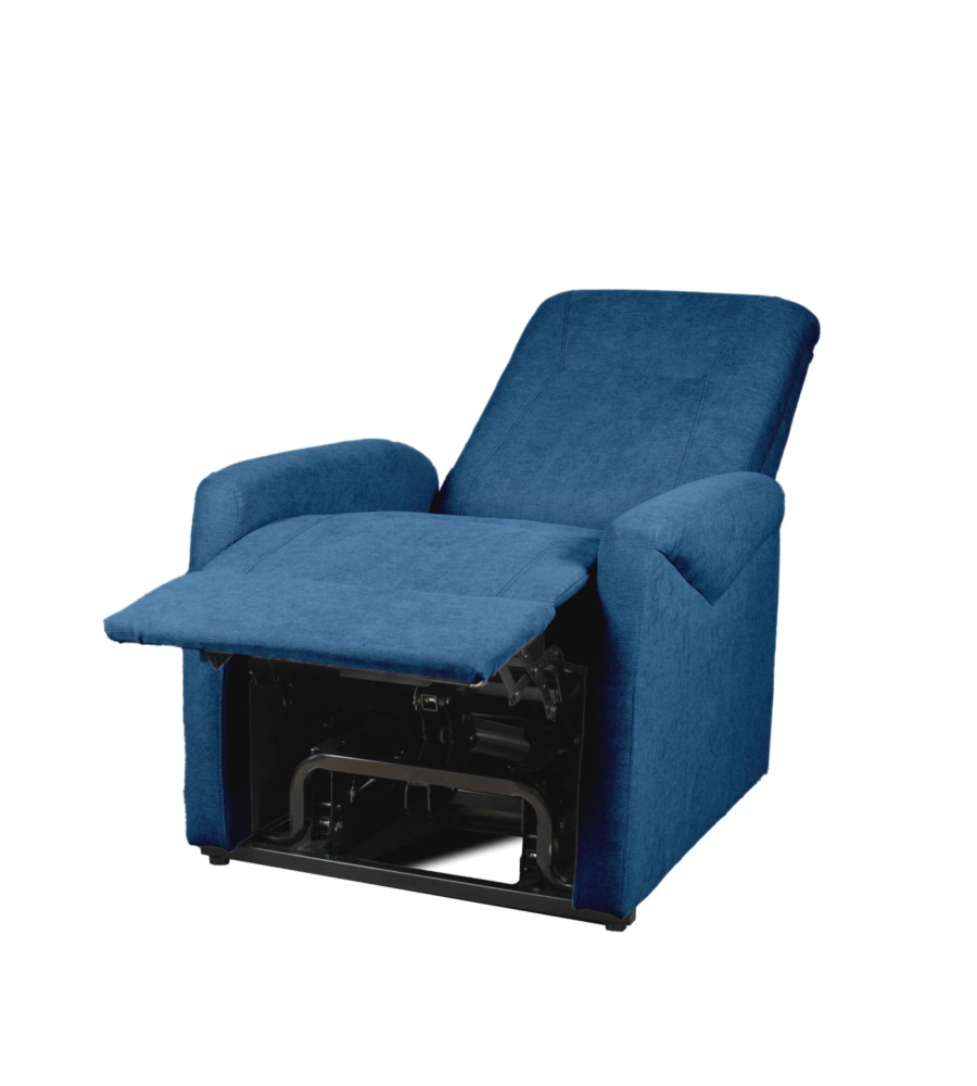POLTRONA MASSAGGIANTE "SIENA" CON RECLINER ELETTRICO IN TESSUTO BLU, 75X93X105 CM